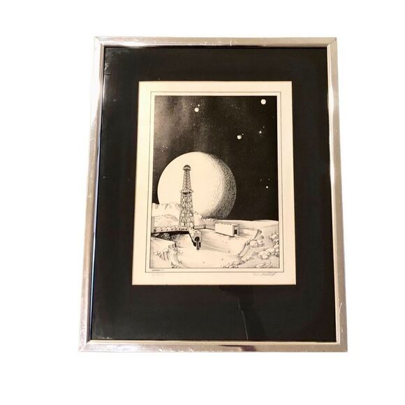 VNT Ron Mitchell Space Signed and Numbered Framed Black and White Print “Androme - Picture 1 of 15